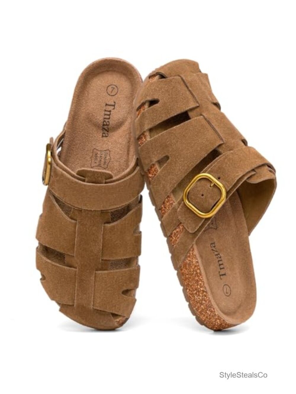 100% Genuine Suede Fisherman Clog Sandals with Arch Support
